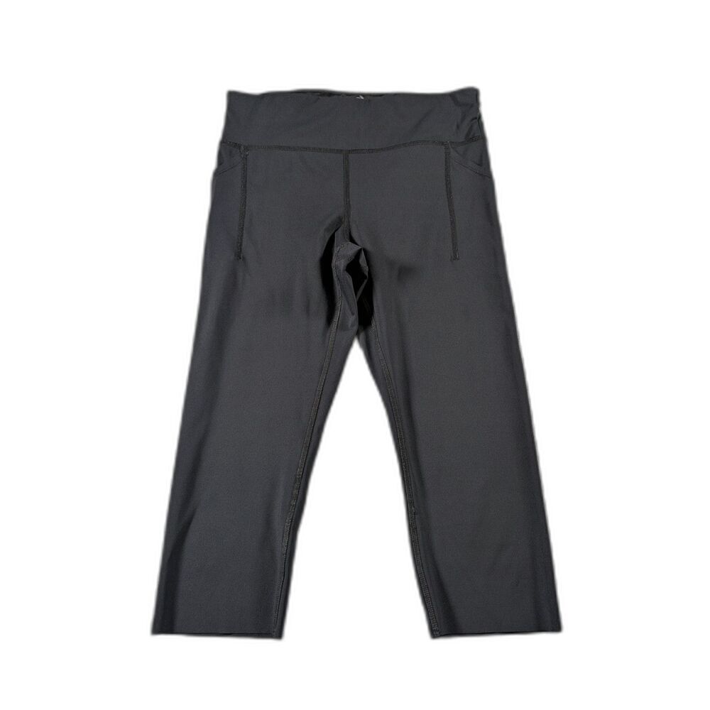 Rabbit Capri Leggings Womens S Black Running Athletic Tights Zip Pocket Stretch